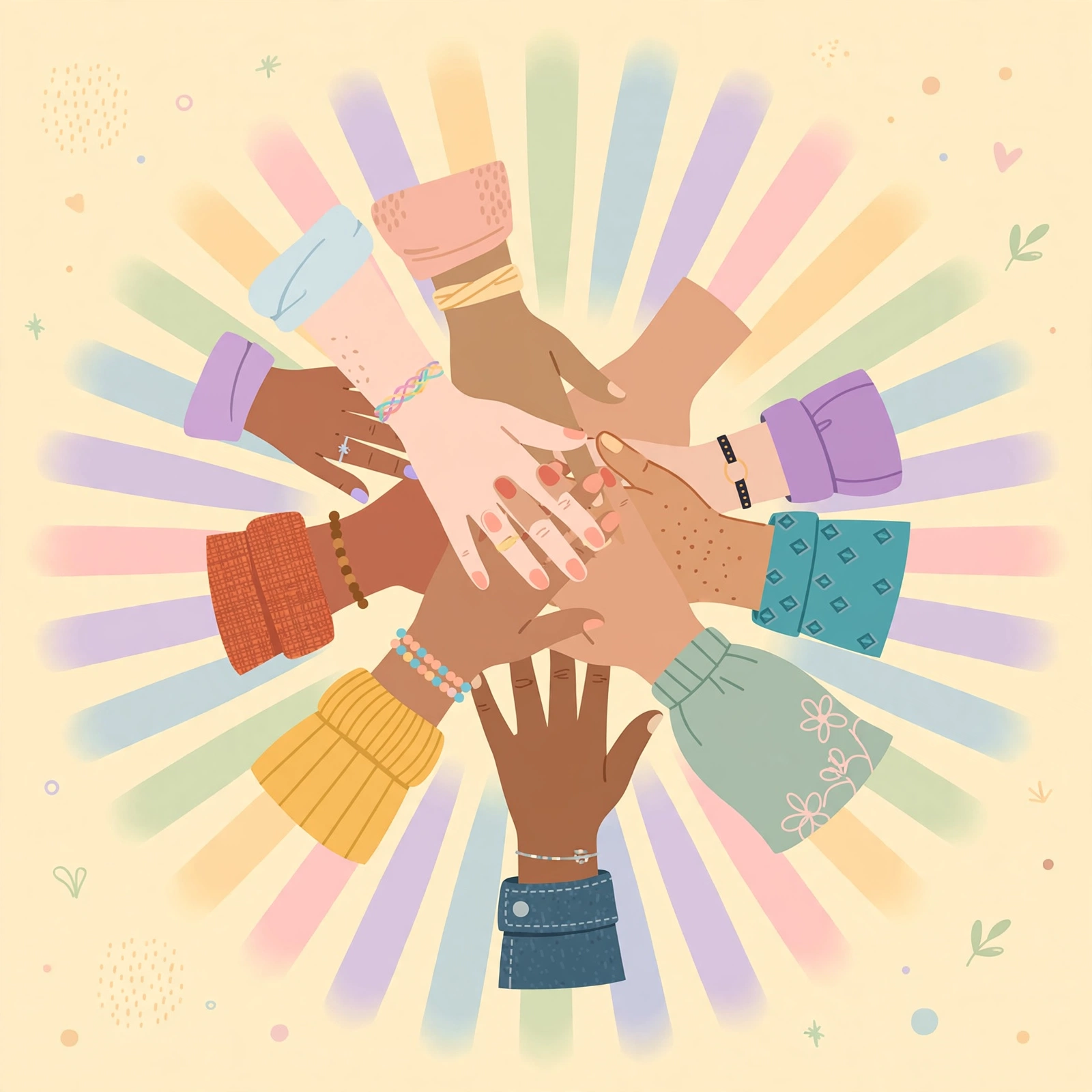 Hands stacked together — the MAGA movement community
